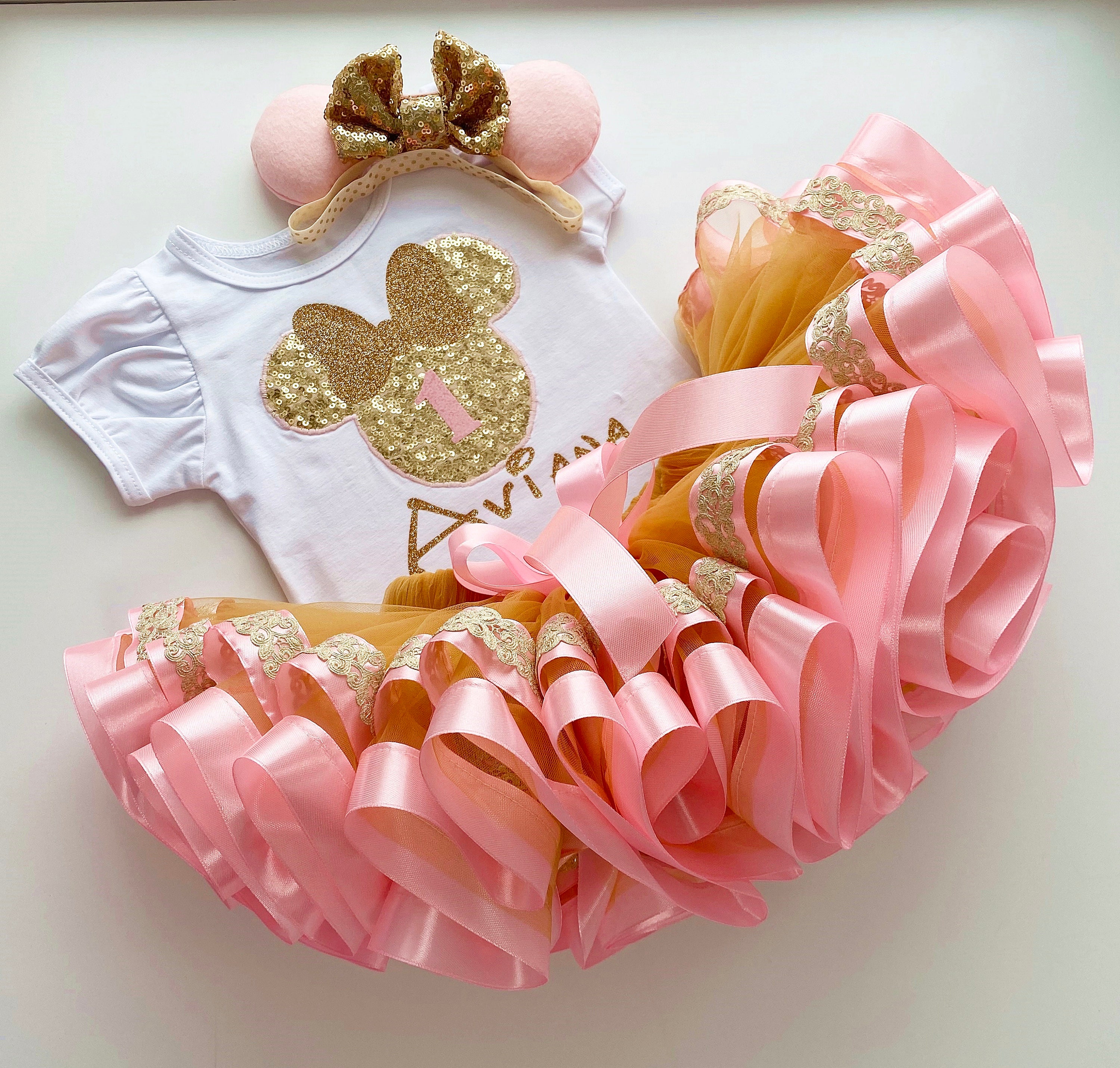 Minnie Mouse Dress Pink and Gold - Etsy Minnie Mouse Dress Pink and Gold - Etsy