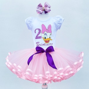 Daisy Girls Birthday Outfit Tutu Set-Daisy Birthday Girls Dress-Girls Tutu Costume Daisy Polka Dot-1st First Birthday Girls Tutu Outfit