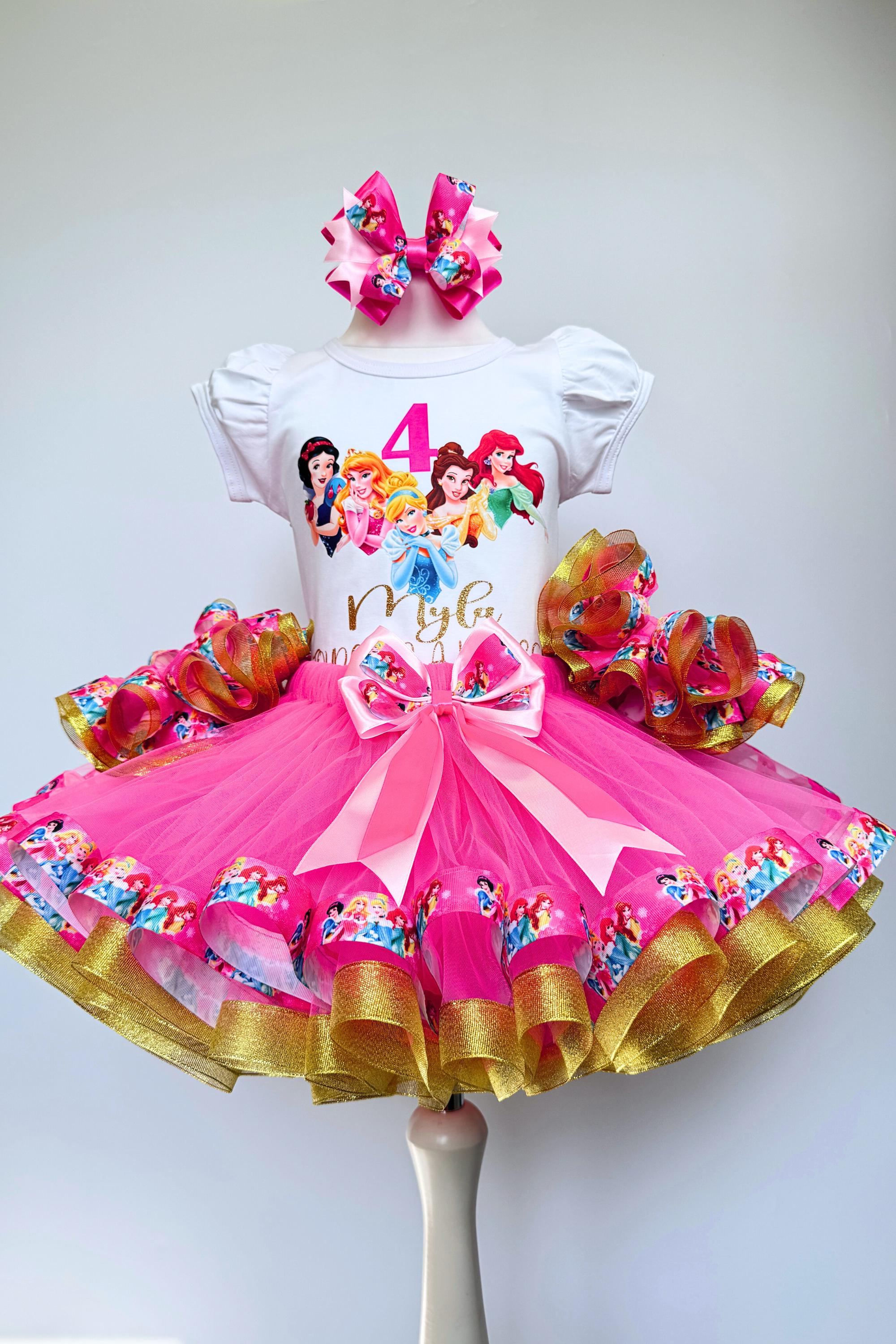 open lace back dress Princess Belle Dress with Tutu – LoverDovers main image 0