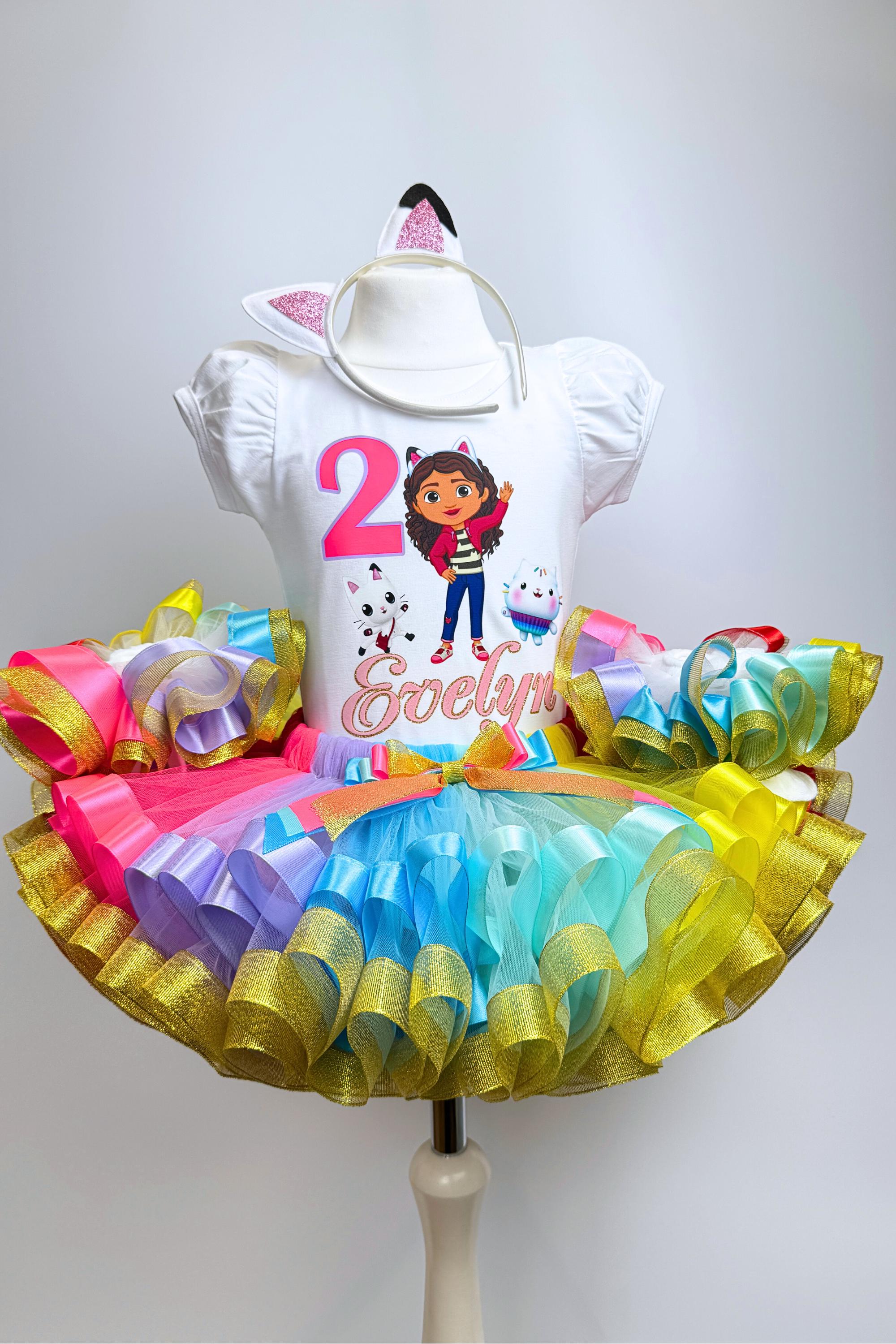 open lace back dress Gabby's Dollhouse Toddler Girls Dreamworks Cakey Cat Gabby Kitty Fairy Tulle Dress main image 0