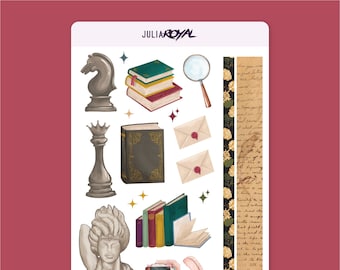 Dark Academia Bujo Set · Planning Sticker Sheet | Mermaids, Medusa, Books & More!