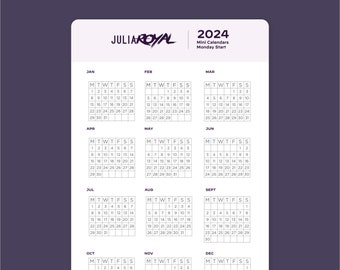 2024 Mini Bullet Journal Calendar Stickers · Future Log · Habit Trackers