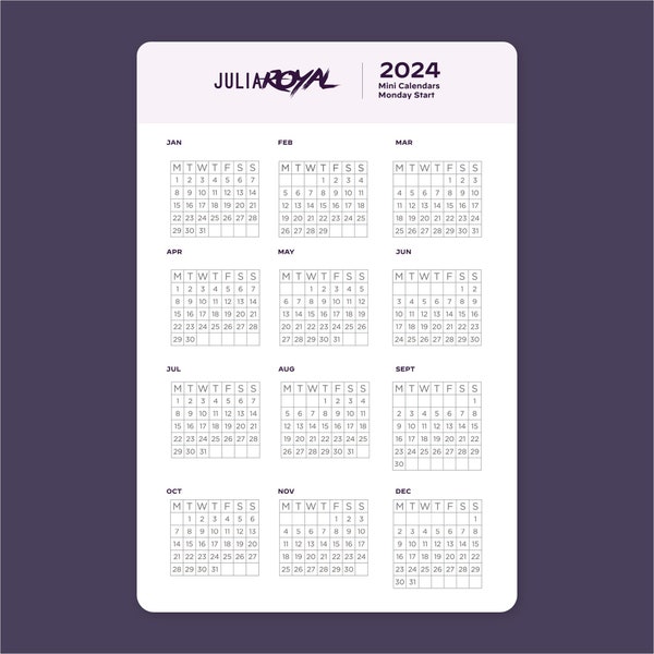 2024 Mini Bullet Journal Kalenderstickers · Toekomstig logboek · Gewoontetrackers