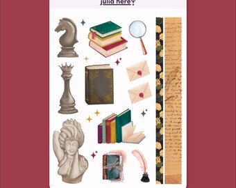 Dark Academia Set · Planning Sticker Sheet · Medusa, Books & More!