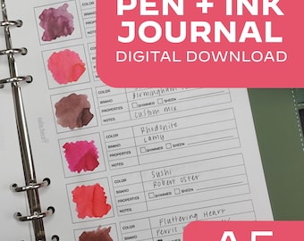 Fountain Pen & Ink Directory Journal · Inserts · DIGITAL DOWNLOAD (A5)
