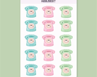Retro/Vintage Telephone Bujo Set · Planning Sticker Sheet
