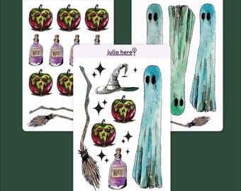 Ghostly Poison · Spooky Halloween Journal & Planner Sticker Sheets