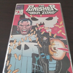 The Punisher War Zone 1992 #1 Die-Cut Letter-Pressed Wrap around Cover ¡ALTO GRADO! Marvel cómics cómics antiguos