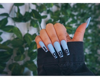 Short Coffin Acrylic Nails Baby Blue Short Coffin Acrylic Nails Baby Blue