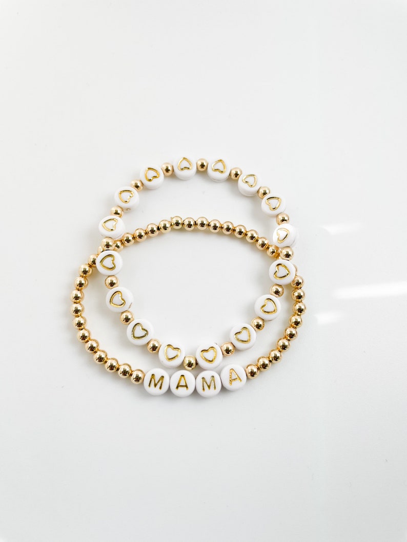 Dainty Bracelet Set Name Bracelet Mom Bracelet Flower Girl Etsy