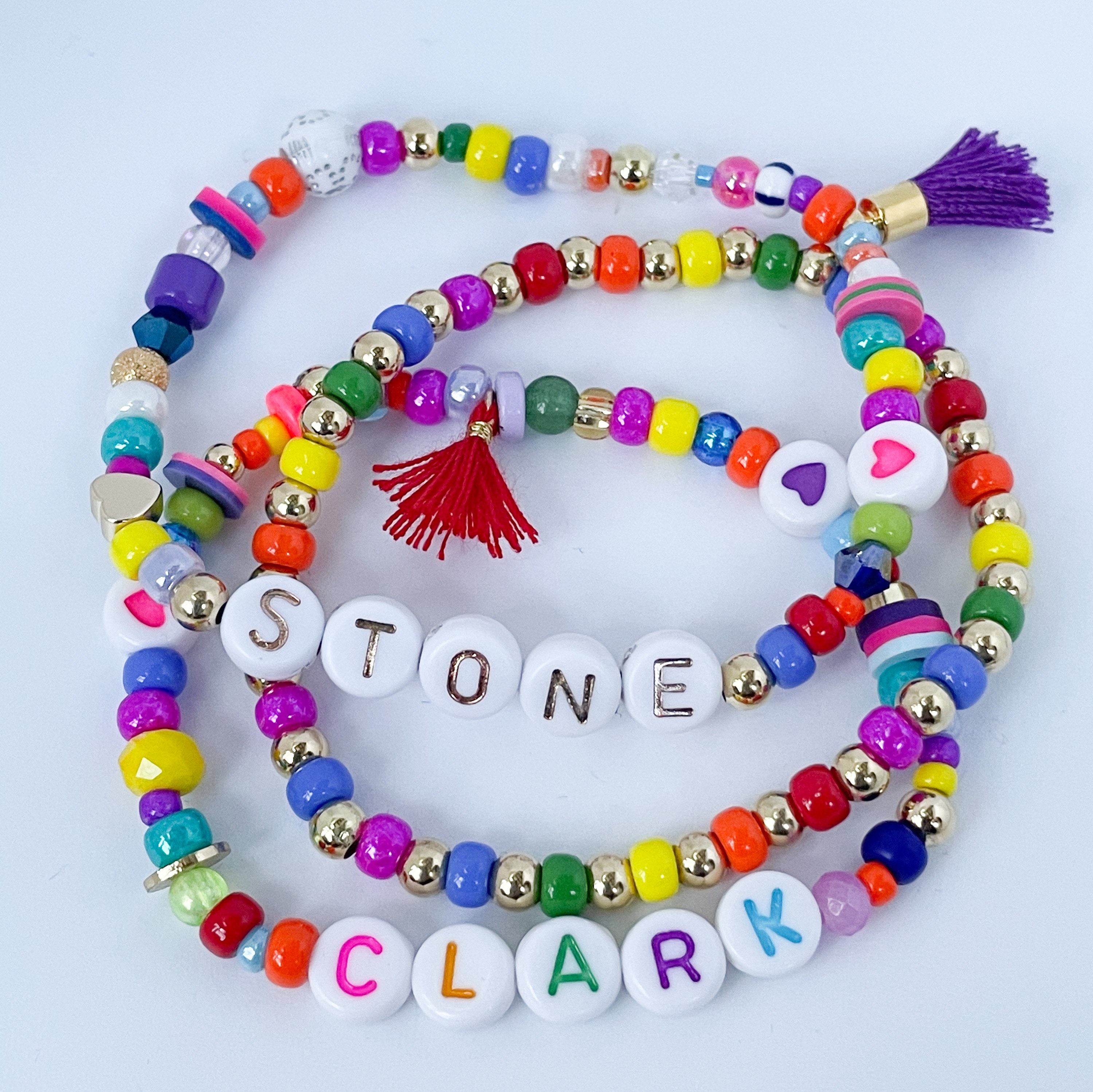 Custom Name Bracelet Custom Beaded Bracelet Personalized Etsy