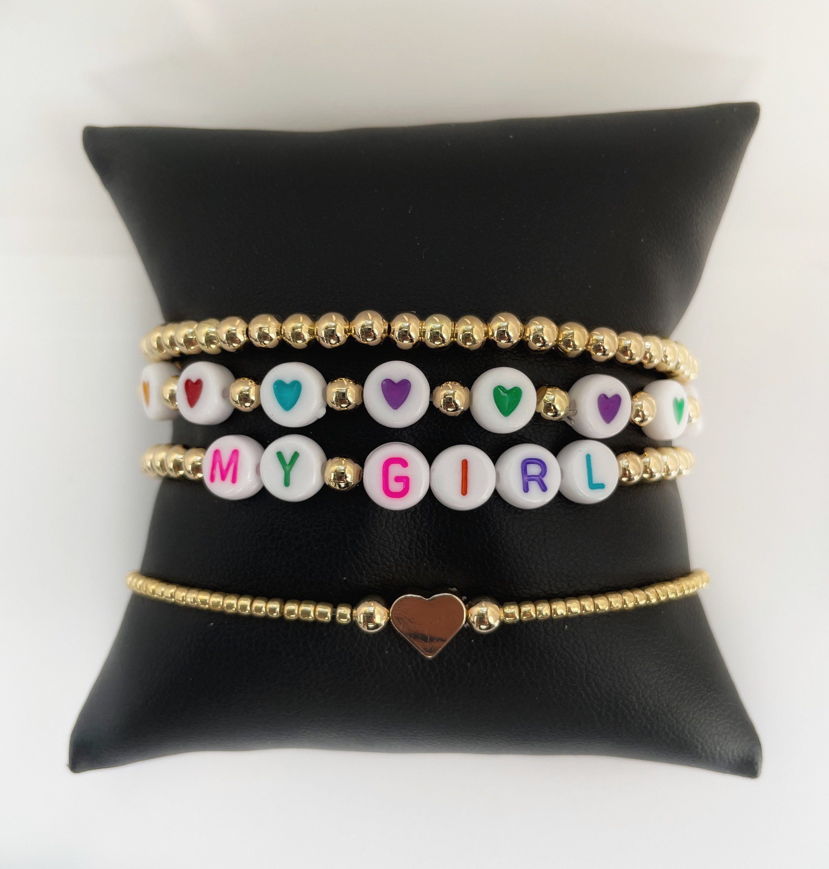 Gold Name Bracelet Name Bracelet Gold Beaded Name Bracelet Etsy