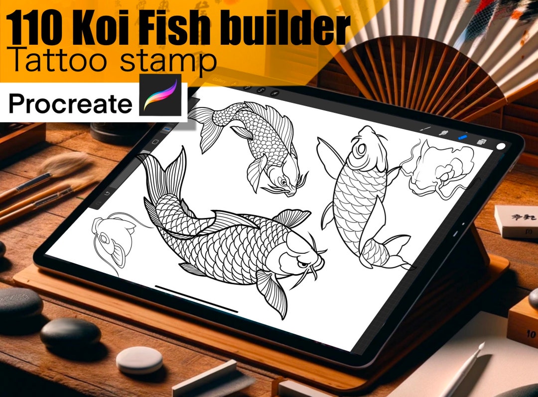 110 Koi Fish Builder for Procreate!! Must Have for Tattooers (you Can ...