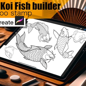 110 Koi Fish Builder for procreate!! Must have for tattooers (You can make full composition)FOR PROCREATE APP.