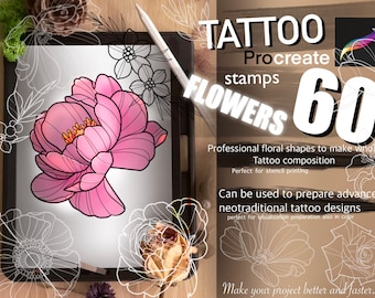 60 Procreate Floral Stamps SUPER SET