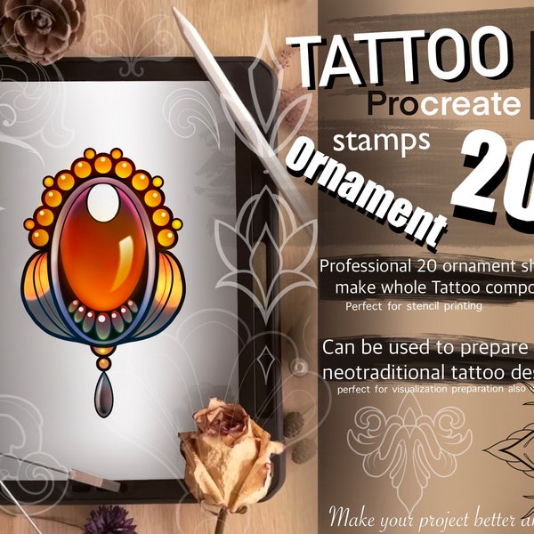 20 Procreate Ornamental decorative Stamps SUPER SET