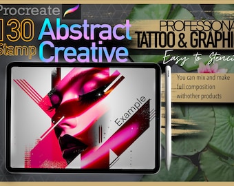 130 Abstract graphic Mega for procreate!! Must have for tattooers (You can make full composition)FOR PROCREATE APP.