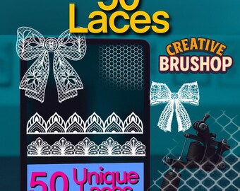 50 Laces Brushset for Procreate – Delicate Lace Stamp & Pattern Brushes for iPad Pro