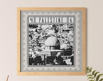 Vintage Palestine Postage Stamp Art Print (Digital Download)