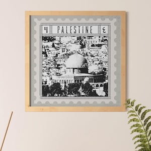 Palästina Poster | Palästina Kunst | Digitale Kunst | Palästina Briefmarke | Palästinensische Kunst | Herunterladbare Hi-Res | Druckbare Kunst | Jahrgang
