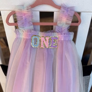 Rainbow Dress, Girls Rainbow Tulle Dress, Pastel Dress, First Birthday Tulle Dress, Rainbow Smash Cake Dress, First Birthday Dress