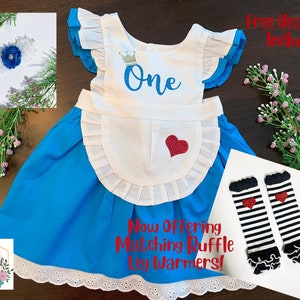 First Birthday Party Dress, Alice in ONEderland dress, Baby Girl smash cake dress