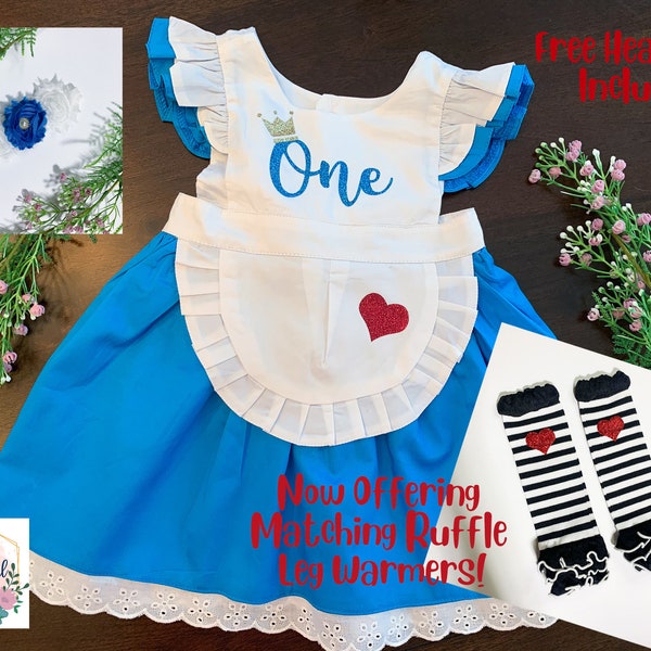 First Birthday Party Dress, Alice in ONEderland dress, Baby Girl smash cake dress