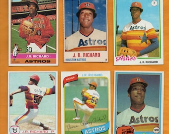 J R Richard 1976 - 1981 6 card lot Houston Astros Arizona State University