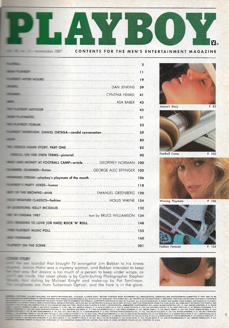 Vintage 1987 Playboy November Pamela Stein Centerfold Jessica Etsy
