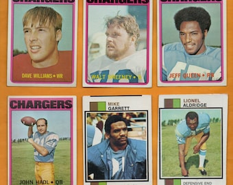 1972 - 1974 Topps San Diego Chargers 12 card lot John Hadl Walt Sweeney Gary Garrison