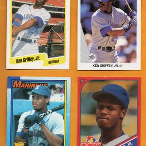 Ken Griffey Jr 1990 4 card lot Seattle Mariners 2nd year Near Mint