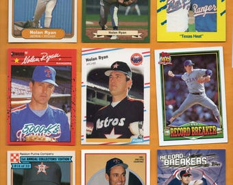 Nolan Ryan 1982 - 2002 9 card lot Near Mint condition