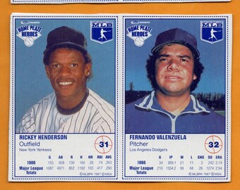 1987 Kraft Home Plate Heroes 3 panels with Mattingly Schmidt Henderson Valenzuela Winfield & Rose