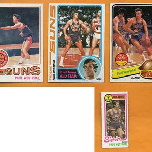 Paul Westphal 1977-1980 Topps Phoenix Suns Seattle Supersonics 4 kaartlot EXMT