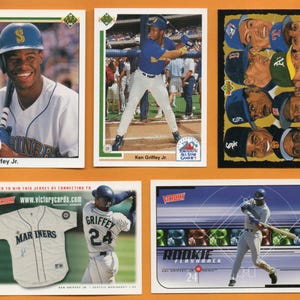 Ken Griffey Jr 1990 - 1999 Upper Deck 5 card lot Seattle Mariners HOF Near Mint condition