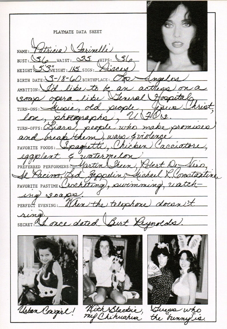 Vintage 1981 December Playboy Patricia Farinelli Centerfold - Etsy