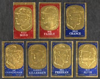 1969 Topps Deckle Edge 7 card insert lot with Killebrew Freehan Chance and 4 more