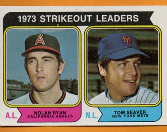 Nolan Ryan & Tom Seaver 1974 Topps Strikeout Leaders #207 no creases