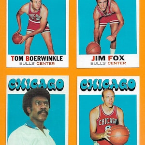 Chicago Bulls 1971 - 1972 Topps 4 lote de cartas EXMT + Boerwinkle Fox Weiss Paulk