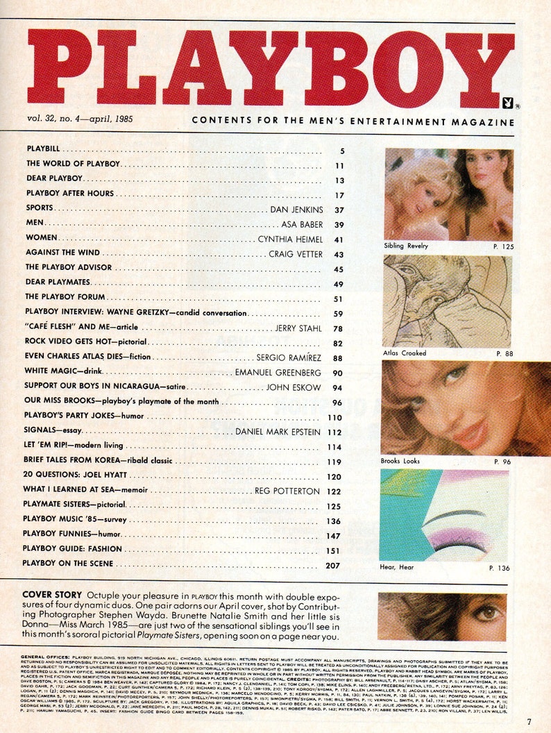 Vintage 1985 April Playboy Cindy Brooks Centerfold Wayne - Etsy