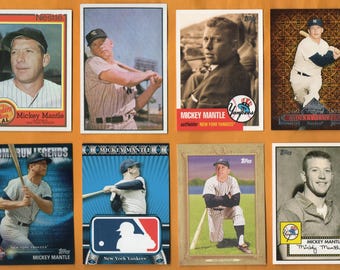 Mickey Mantle 1987 - 2012 New York Yankees 9 card lot