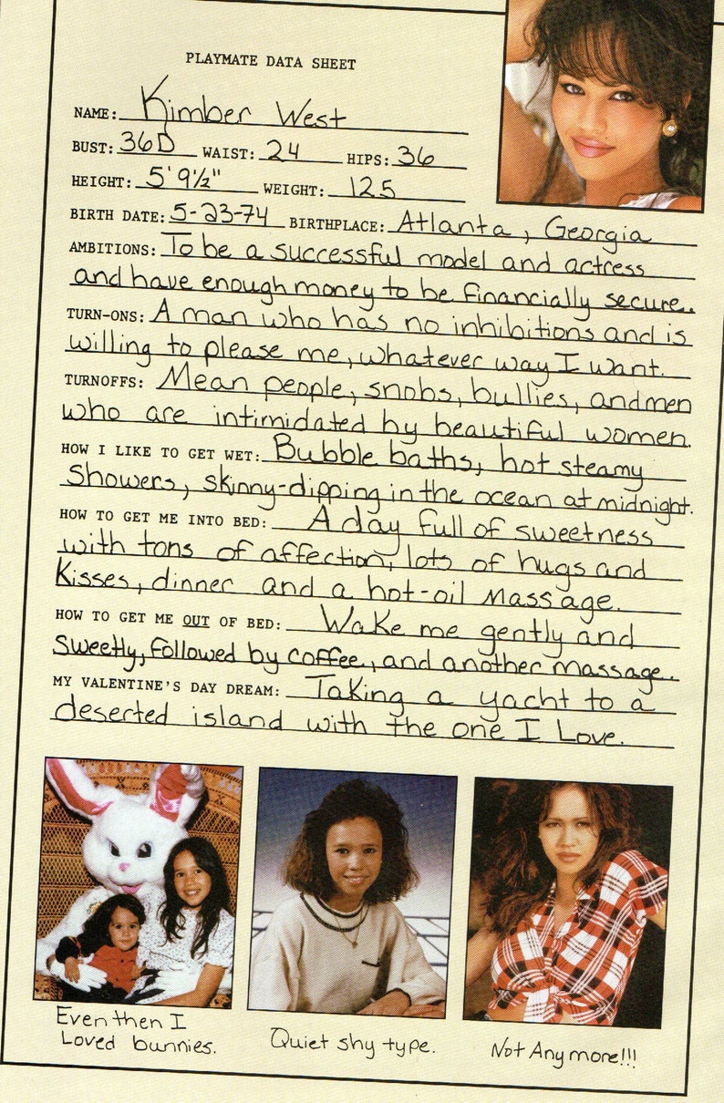 Vintage 1997 February Playboy Kimber West Centerfold Lawrence - Etsy