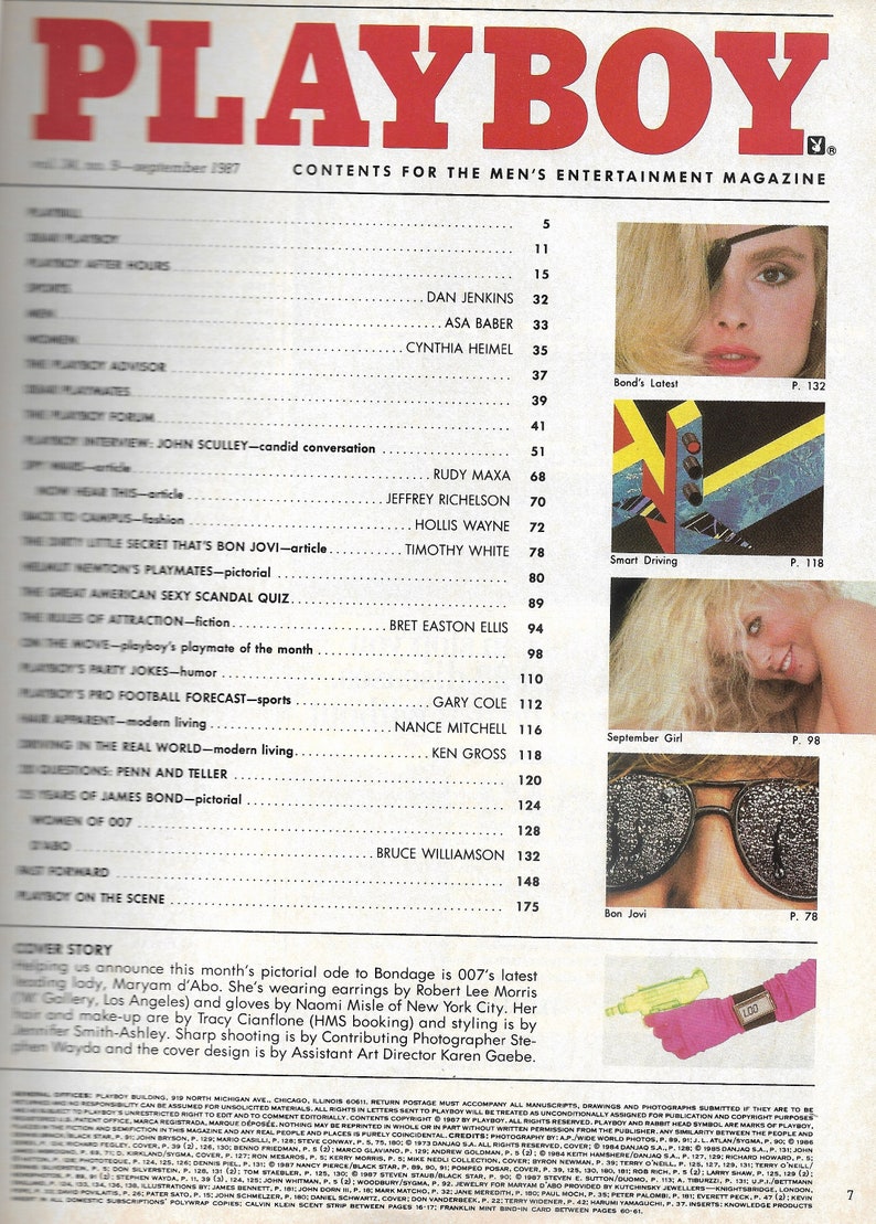 Vintage 1987 Playboy September Gwen Hajek Centerfold Bon Jovi - Etsy