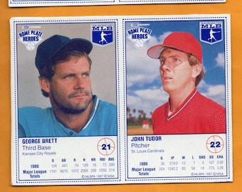 1987 Kraft Home Plate Heroes 3 panels with Smith Brett & Yount