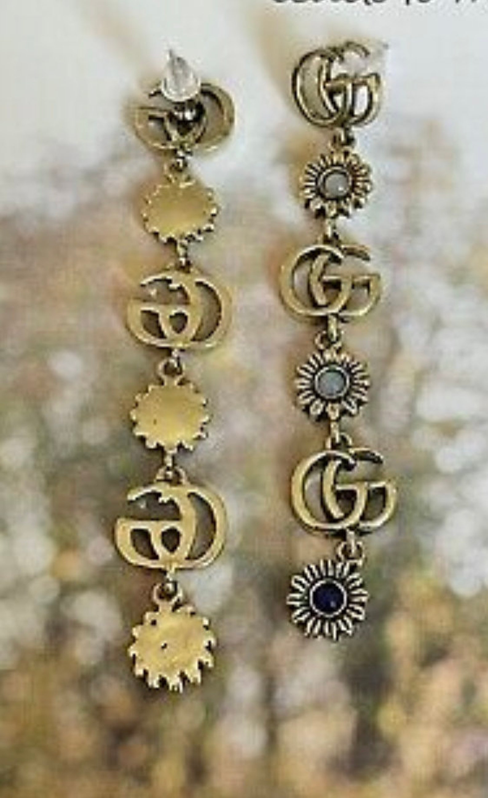 Gucci GG Flower dangle earrings Etsy