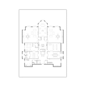 Mansion Floor Plan Prints, Mansion House, architect print, architecturale plattegrond