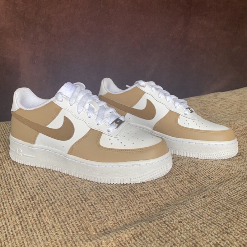 Custom Air Force 1 Beige/Brown Colourblock. Valentines Etsy