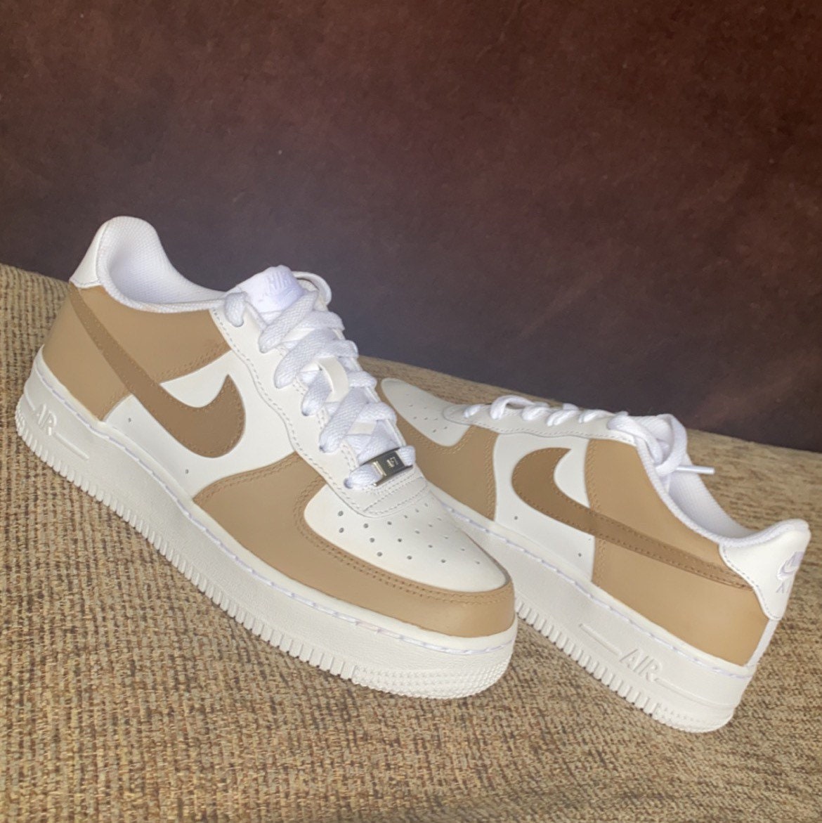 beige and brown air force 1