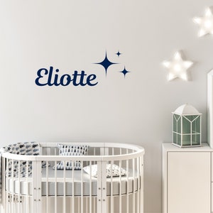 Autocollant mural personnalisé , Stickers prénom chambre bébé, porte d'enfant - Ajout de logo possible