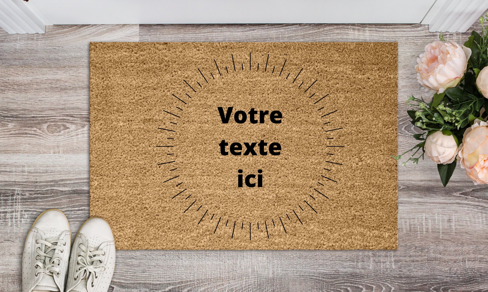 Paillasson Texte Personnalisé, Paillasson Coco Logo, Idee Cadeau Entrepreneur, Tapis d'extérieur Pas